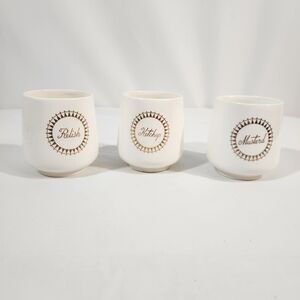 Set of 3 Vintage Condiment Cups Gold Ketchup Relish Mustard